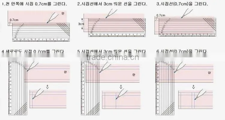 Kearing 5*15*0.12cm rectangle patchwork Grading rulers for sewing 1.2mm thickness Plastic Rulers# W5150