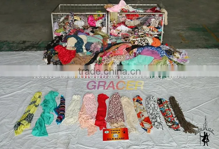 Original Door To Door Korea Bulk Silk Scarf Used Clothing Wholesale