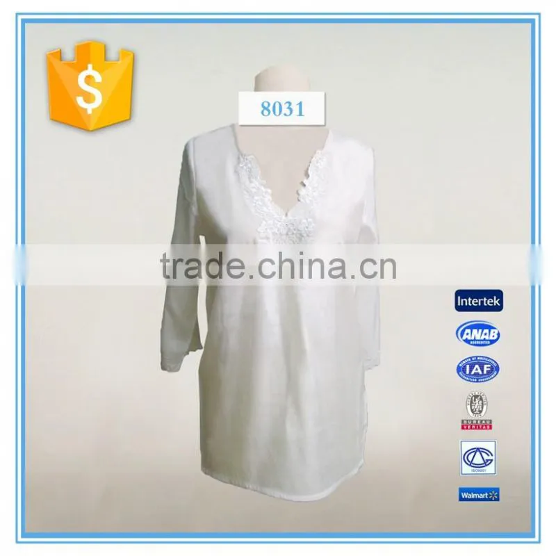 Fashion Garment And Round Neck Design Of Blouse