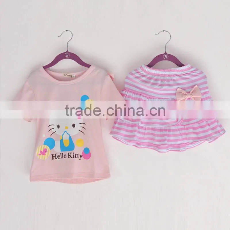 2014 new summer girls clothing suits kids hello kitty outfits baby suits