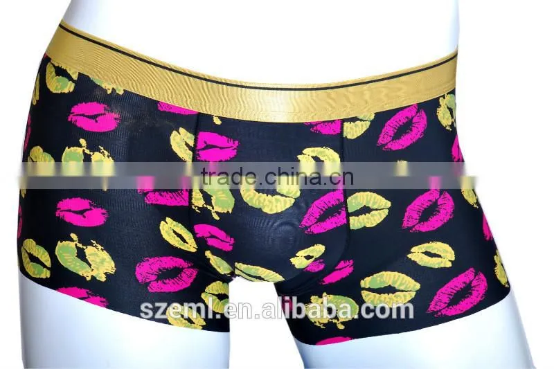 Factory wholesale custom men's fashion sexy ice silk seamless breathable boxer brief