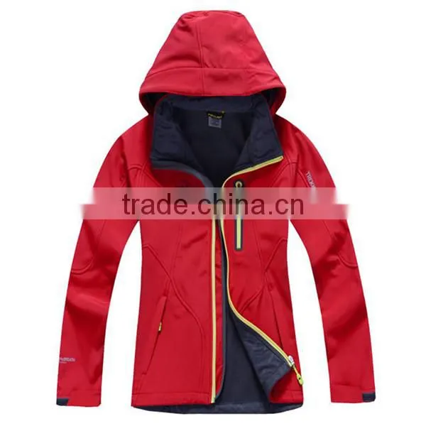 OEM ODM Customize Brand Women Outer Sports Polyester Soft Shell Jacket