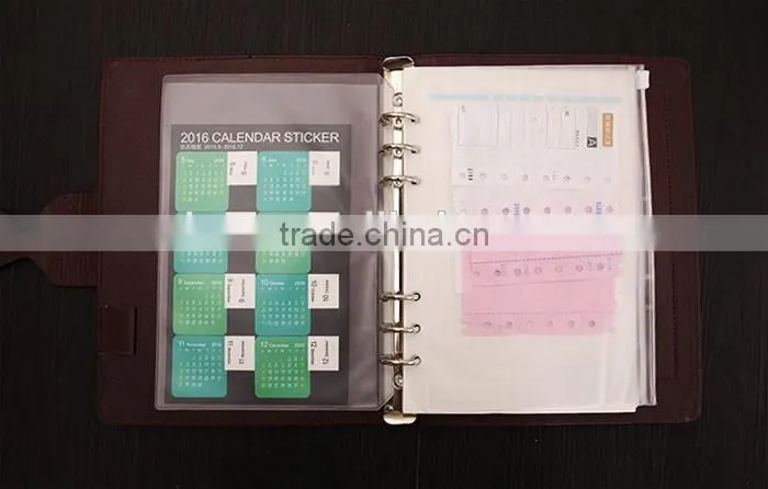 PVC storage bag A5 size bag for planner customizable zipper bag/insert pocket/card holder transparent elastic bag