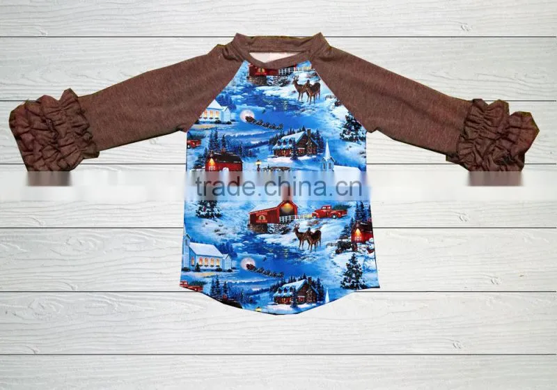 unique children festival print clothes in fall boutique girl long sleeves shirt remake