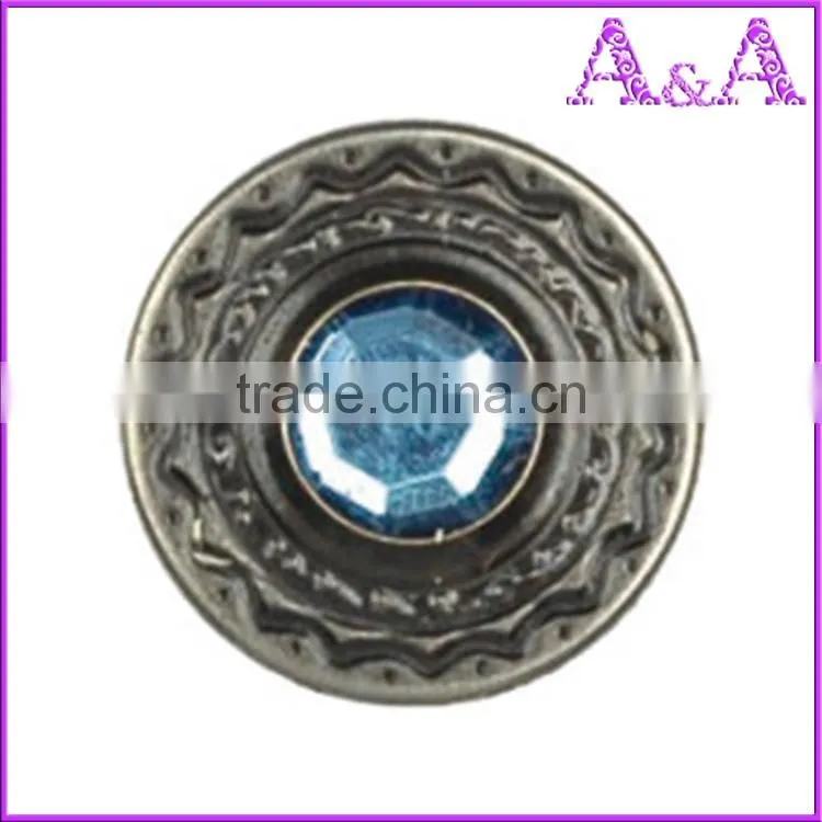 Manufactory price snap button pull test jeans button with stone for leather