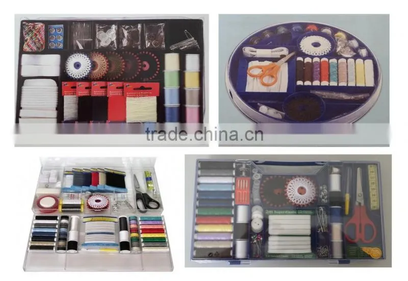 5pcs plastic tube of colorful polyester thread blister on card