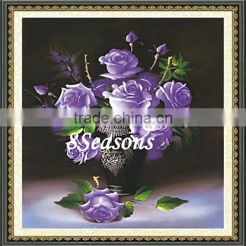 Custom Pattern Fabric Sets Purple Flower Cross Stitch Kits Suppliers