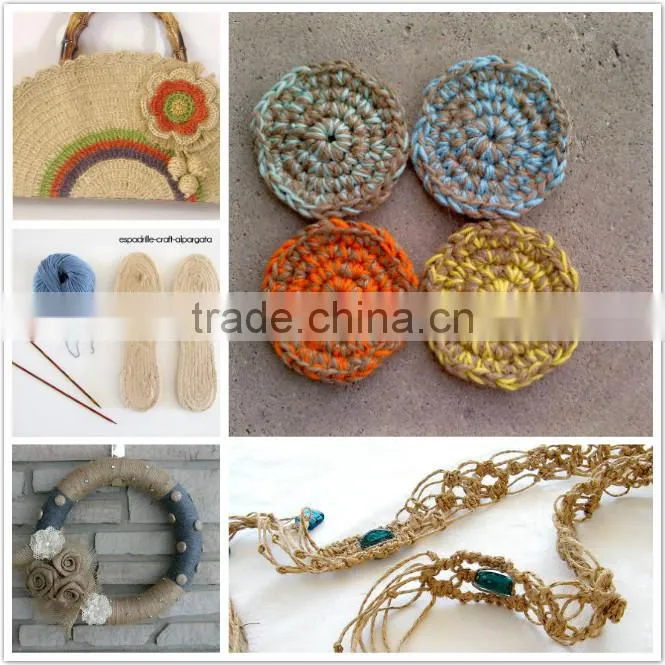 Colored jute yarn sisal yarn twine for hand knitting