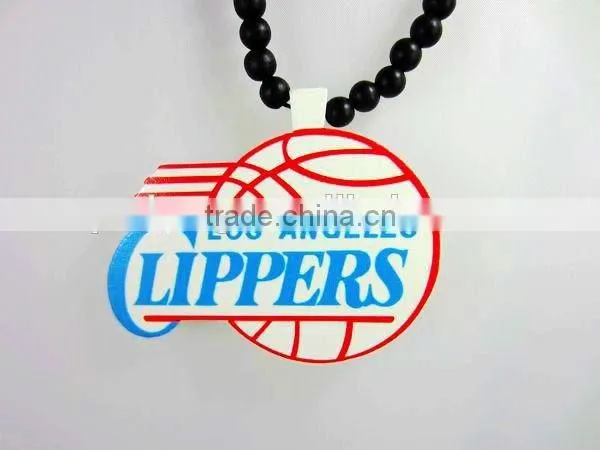 Personality sports design chain bead good wood acrylic necklace