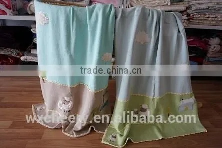 super soft 100% Cotton/bamboo/acrylic/polyester Knitted throw Blanket
