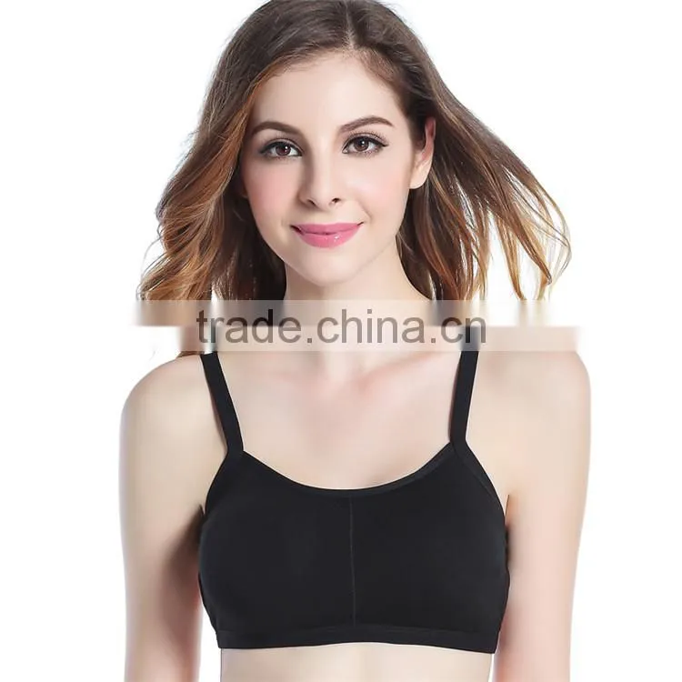 Fashion design cozy embroidery lace back sexy women underwear sports bra without steel ring