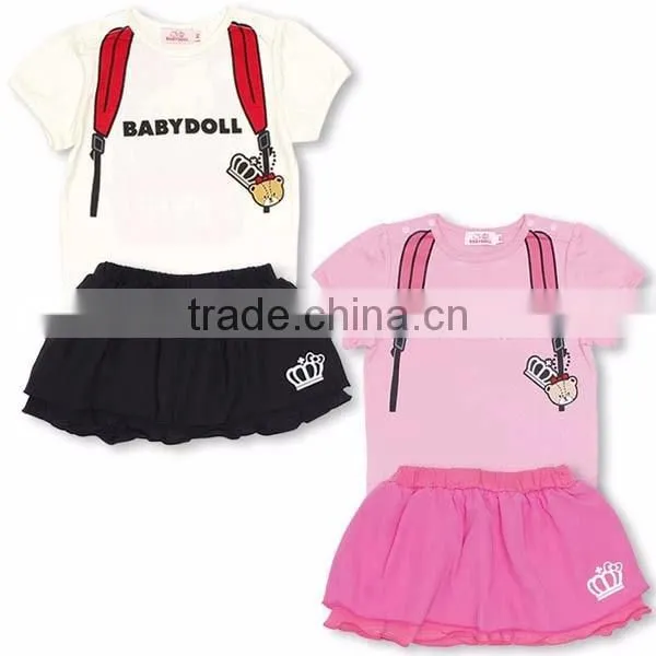 2016 summer 2pcs navy style miniskirt jumpsuit baby girl romper