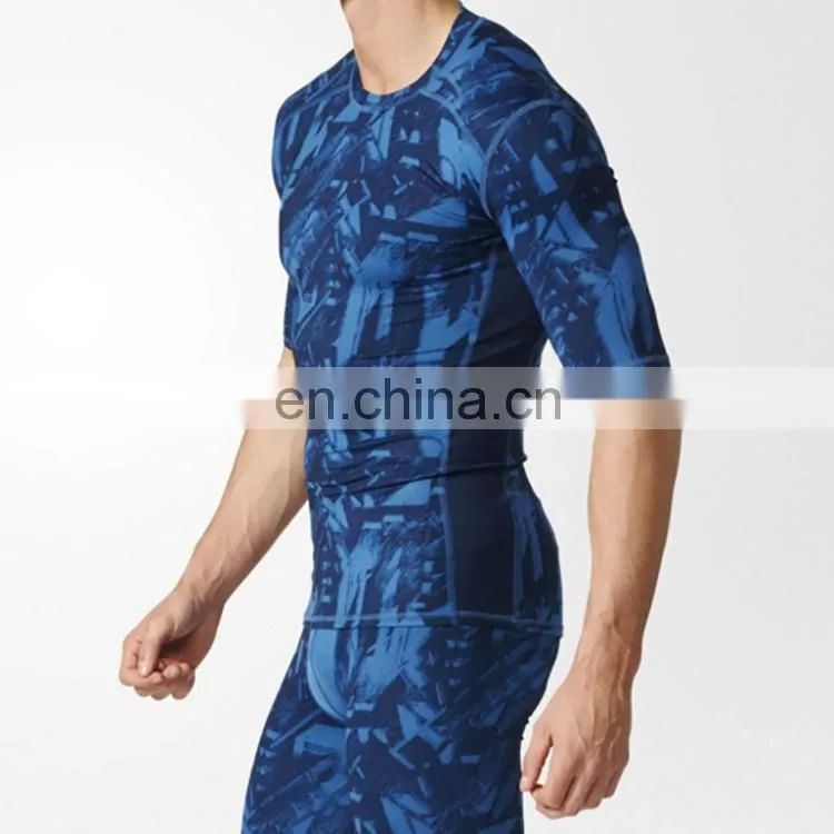 short sleeve running wear men sport compression