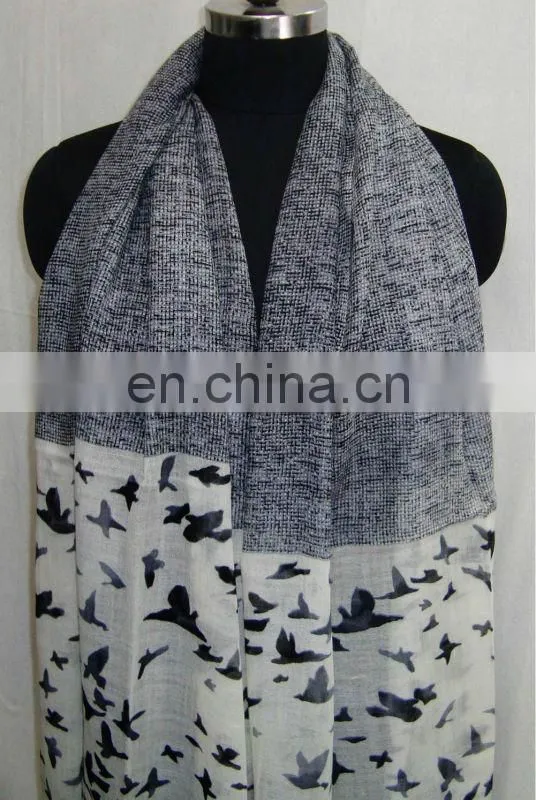 Hand printed scarf, Silk Pashmina Printed shawls