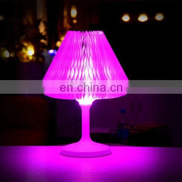Color Changing Shape Changing USB Desk Lamp Rechargeable LED Table Lamp, Paper Folding Night Light, Bedroom Party Bedside Lamp