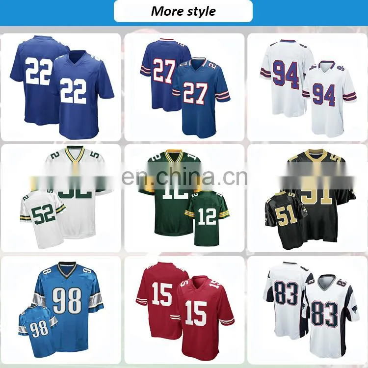 Wholesale sublimation 100% polyester american football jersey custom