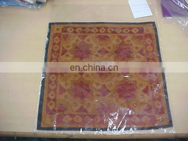 Sequins Patches Cushion Cover, Chikan work Cushion Cover