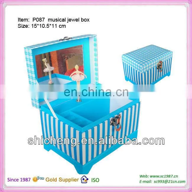 Fancy paper music jewelry box with ballerina