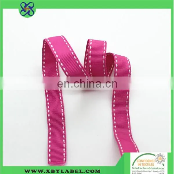 Polyester satin label ribbon/ navy style polyester ribbon