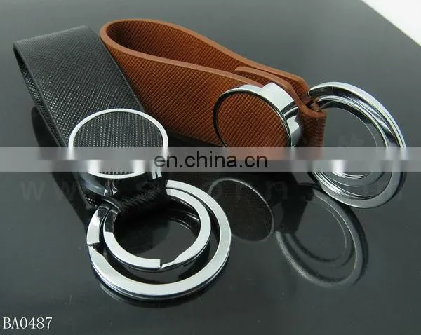 Custom PU leather keychain with printing your logo metal keyring