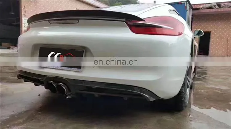 CQCV style carbon fiber body kit for Porsche cayman 981 front lip spoiler rear lip side skirts Light eyebrow and wing spoiler