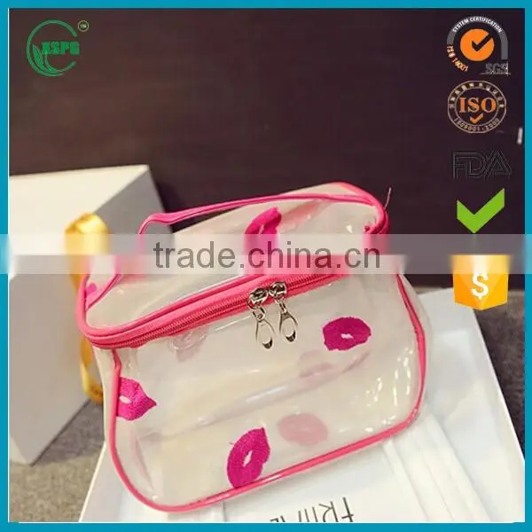 alibaba china supplier Clear PVC cosmetic bag packaging for skincare