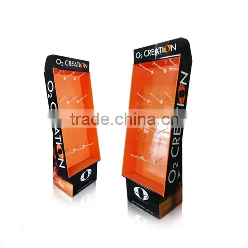 custom design POS cardboard pallet display stand with hook