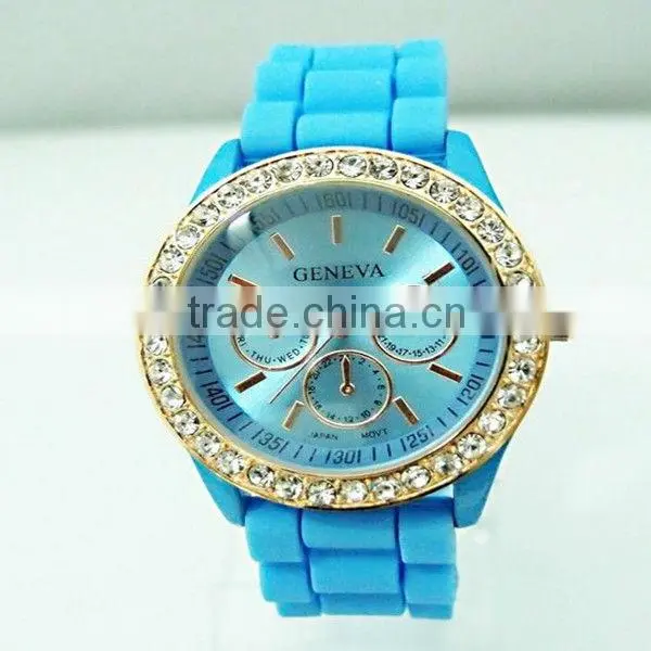 TM & silicone long watch band fancy lady watch