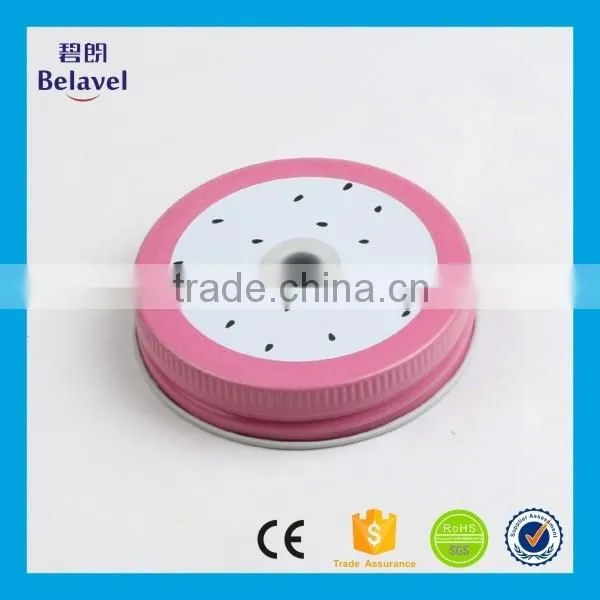 Promotional fruit pattern screw lid for canning jar custom printing metal cap