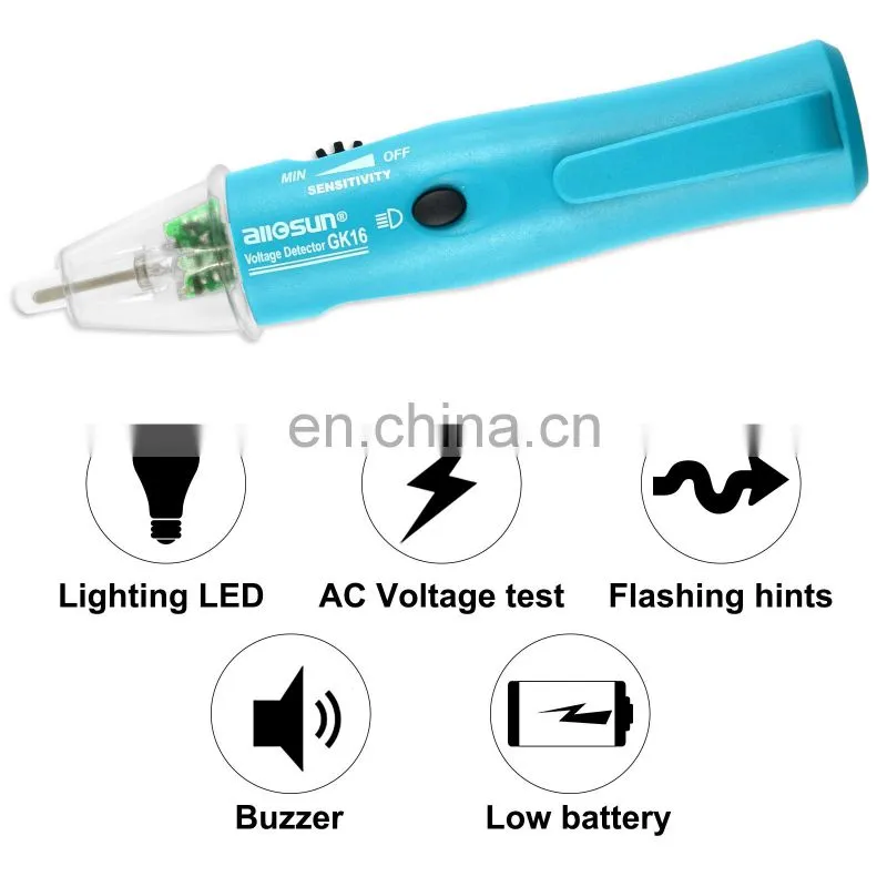 ALL SUN GK16 AC pen Non Contact Voltage Detect 50Hz-400Hz AC 5V-1000V Adjustable Sensitivity