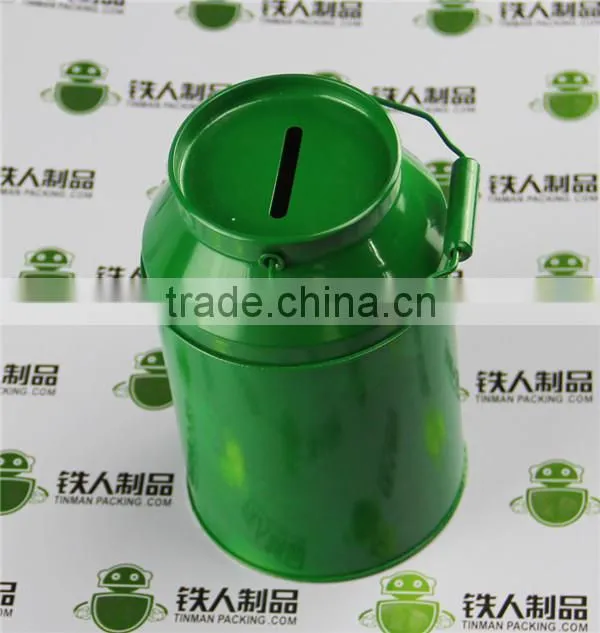 High quality metal tin money box with lock and key