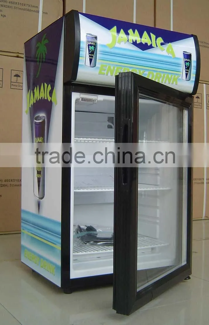 Single Glass Door Mini Table Top Refrigerating Showcase