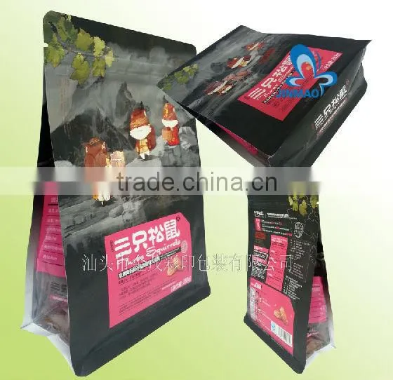 Flat bottom side gusset zip lock bag