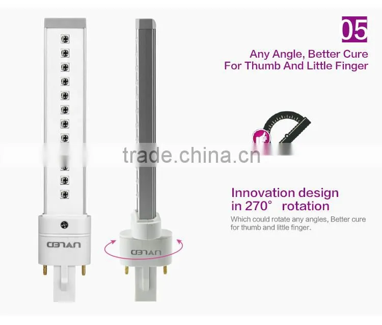 Factory Sale New 405nm 9w nail uv lamp bulb for Nail Art/Nail Curing Replacement for UV Bulb 12s Curing Time 10000h Long Life