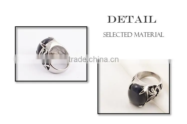 Made in china big stone silver jewelry ring for men