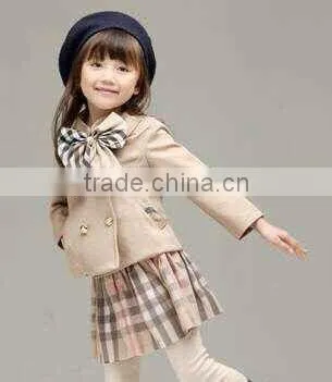 Autumn Winter Brand Children Bowknot Coat Girl Coat Kids Coat Baby Coat