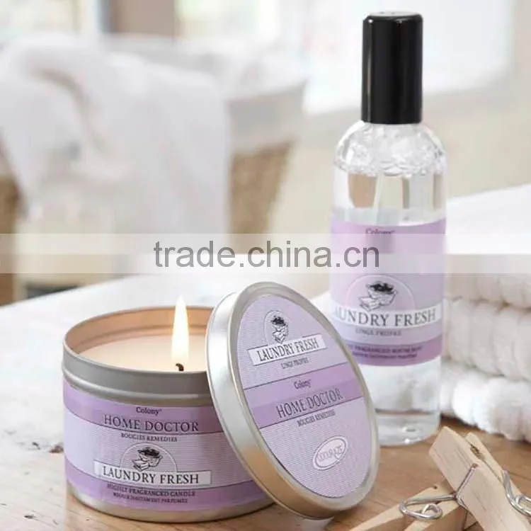 Metal tin candle with metal lid