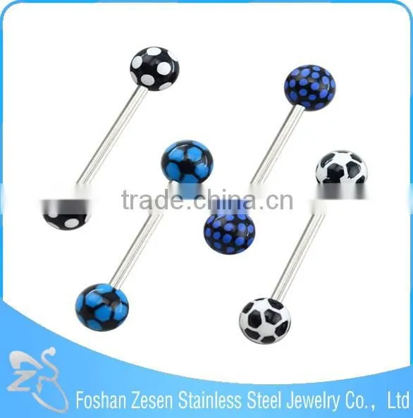 Unique Free Sample Silicon Ball Tongue Ring Basketball Piercing