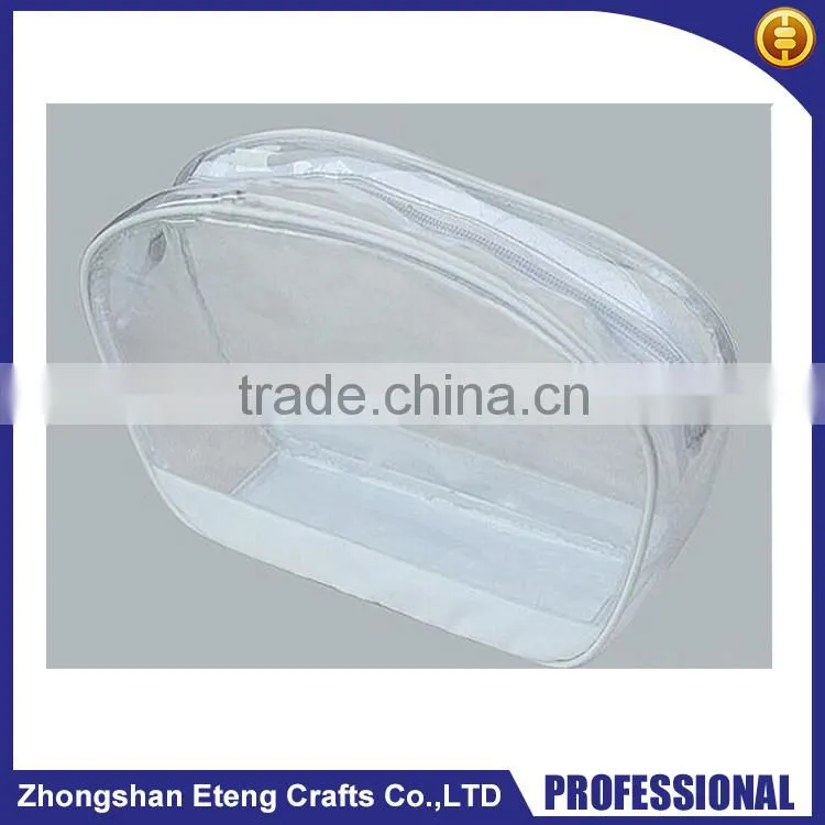 Round clear pvc bag with zipper,custom tranparent pvc gift bag