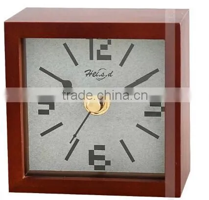 square wooden talking alarm clock wholesaler,battery operated time clocks,desktop clock