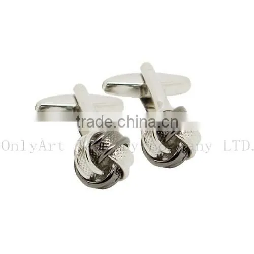 Best quality Shiny polish metal knot cufflinks