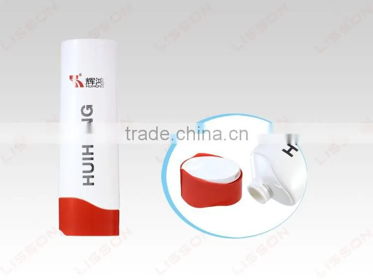 whitening cream body wash oval plastic tube with Double-color Cap