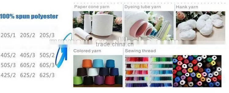 Polyester Sewing Machine Thread Virgin Ring Spun Colored Yarn 20/2 30/2 40/2 50/2 60/2