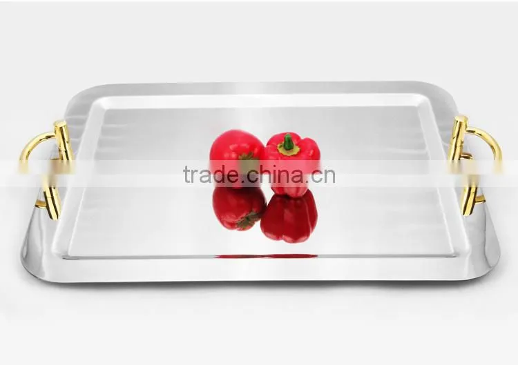 new products of gold rim stainless steel mirror polishing dinner plates for weddings