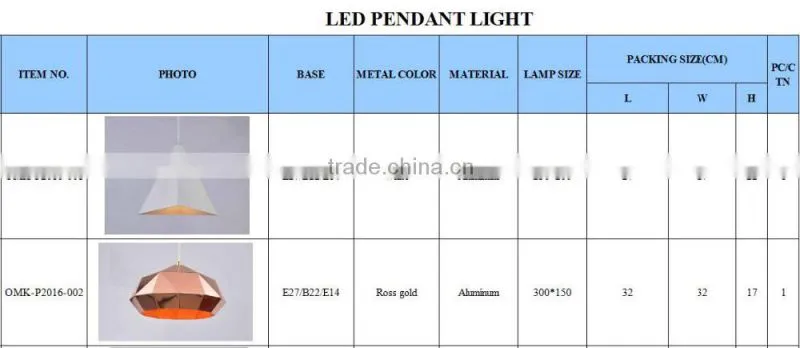 CE/RoHS LED Pendant light 5w