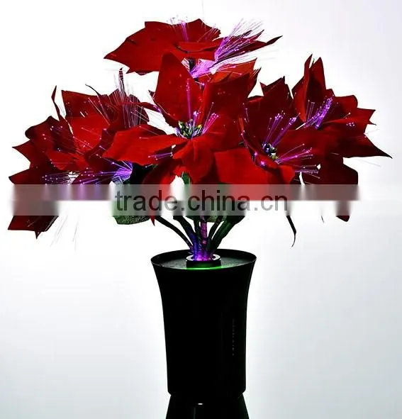 2016 New Design LED fiber optic Red Christmas/Festive star flower Decoration light