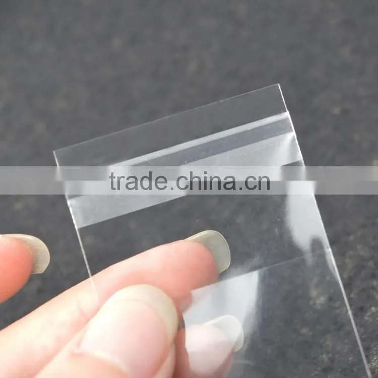 custom size transparent opp plastic self adhesive header bag with custom printing