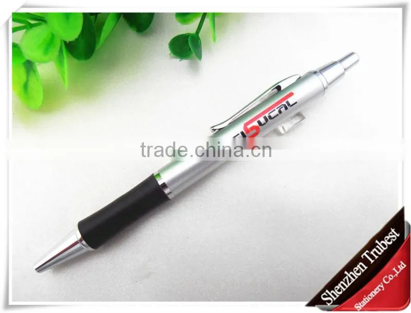 rubber grip metal spring pen