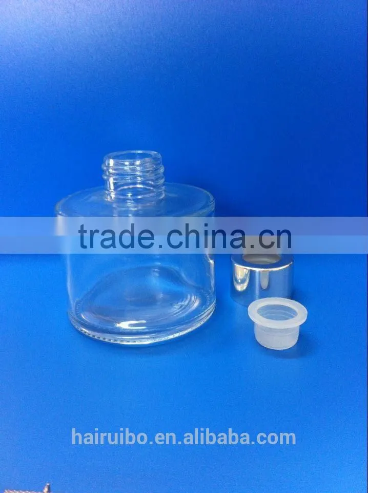 custom High quality 120ml clear Aromatherapy glass bottle Reed Diffuser Empty Glass aromatherapy bottles Round with cap