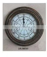 Round Home Goods Vintage Rustic Metal Wall Clock